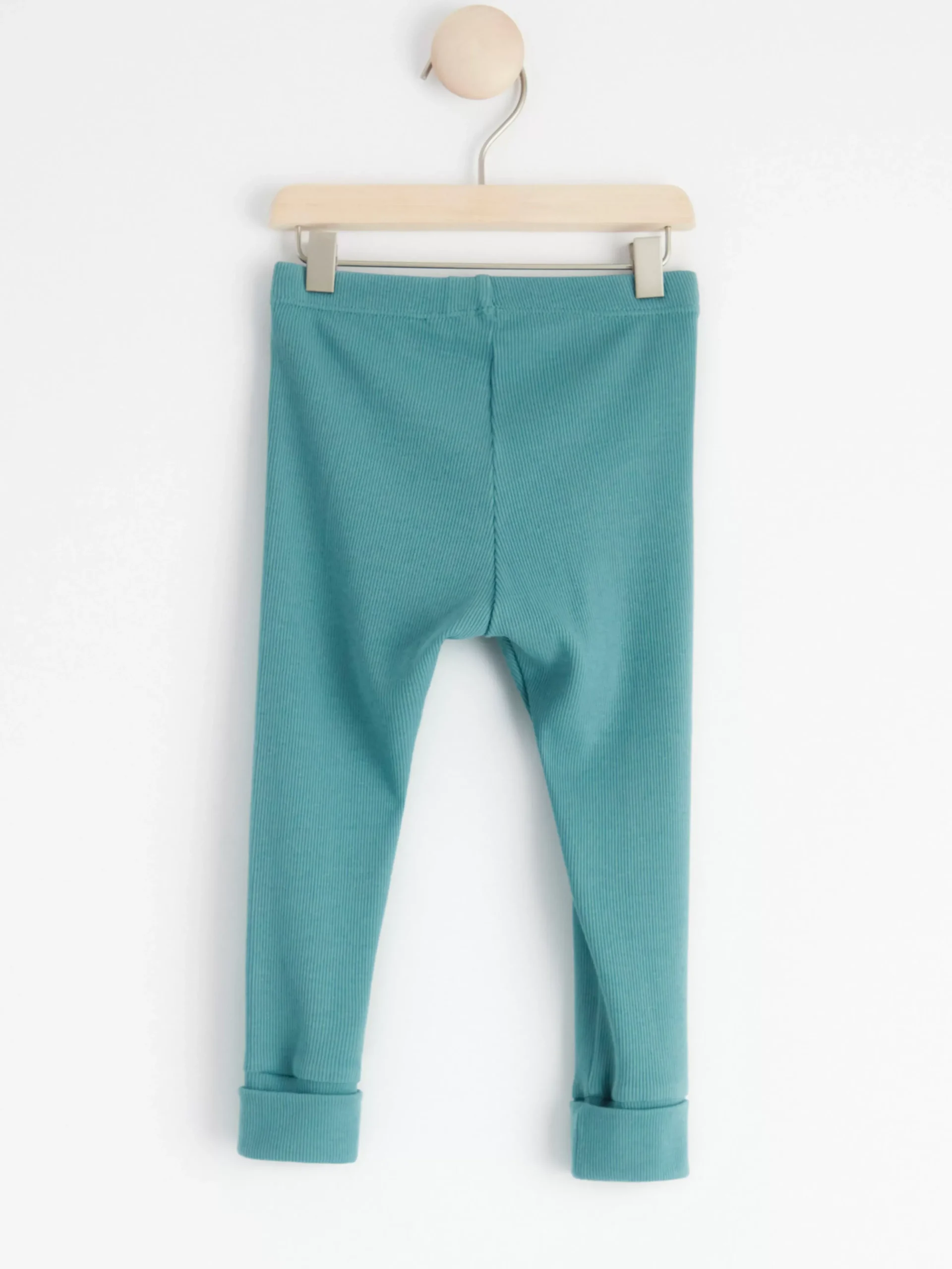 Byxor & Leggings>Lindex Ribbade Leggings Dusty Turquoise