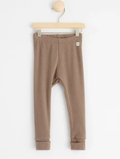 Byxor & Leggings>Lindex Ribbade Leggings Dark Khaki
