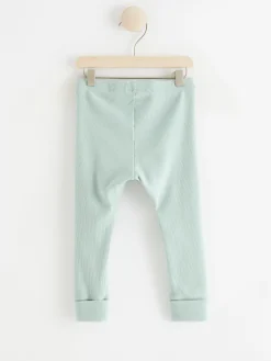 Byxor & Leggings>Lindex Ribbade Leggings Light Dusty Aqua