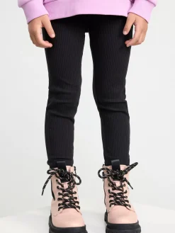 Byxor & Leggings>Lindex Ribbade Leggings Black