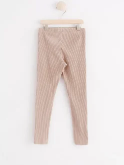 Byxor & Leggings>Lindex Ribbade Leggings Beige