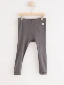 Byxor & Leggings>Lindex Ribbade Leggings Dark Dusty Grey