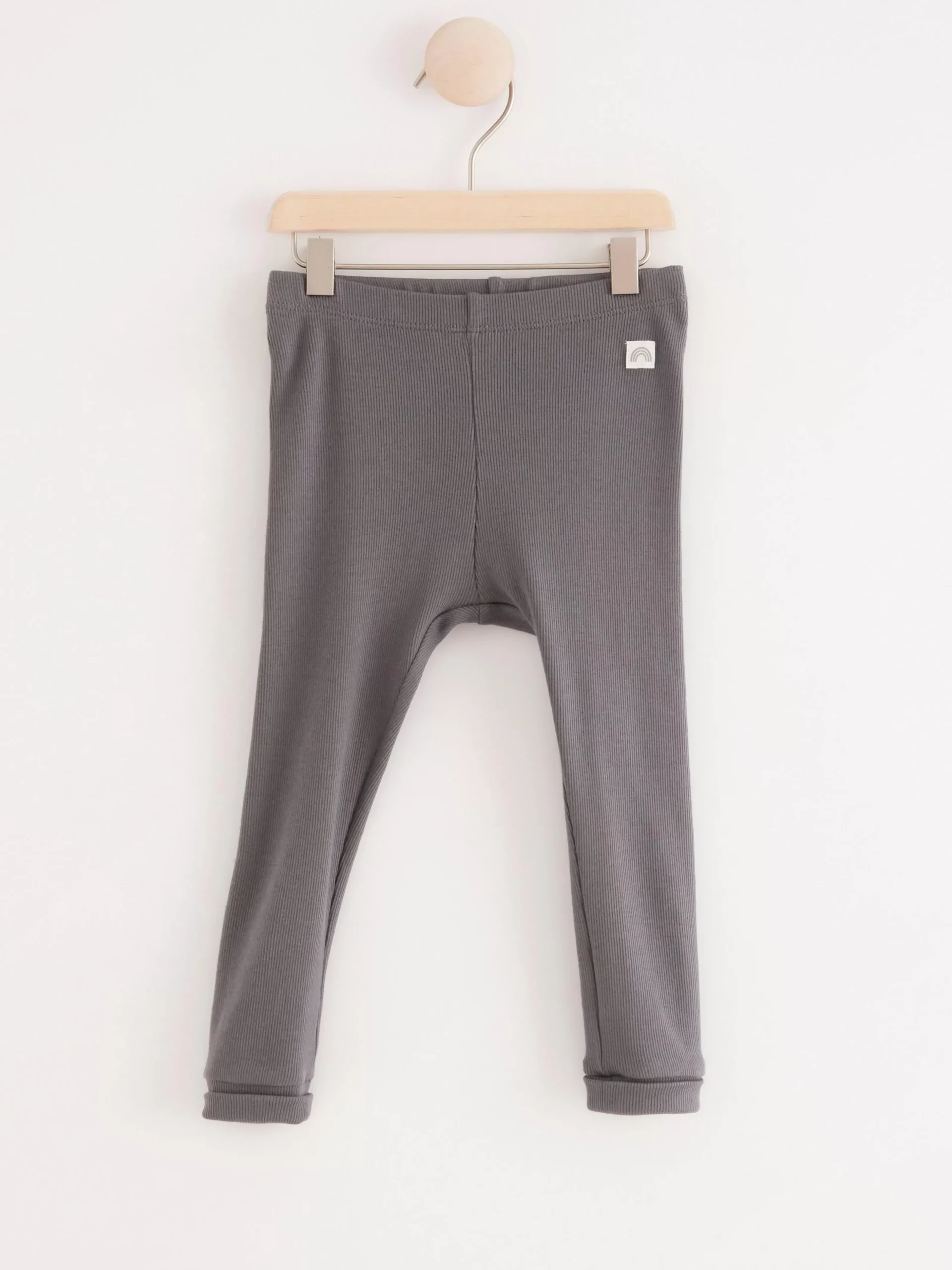 Byxor & Leggings>Lindex Ribbade Leggings Dark Dusty Grey