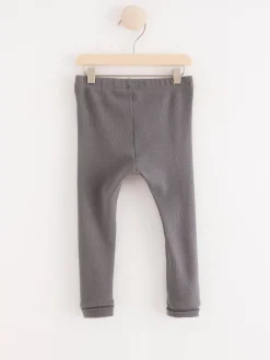 Byxor & Leggings>Lindex Ribbade Leggings Dark Dusty Grey