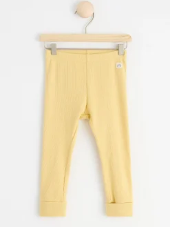 Byxor & Leggings>Lindex Ribbade Leggings Light Dusty Yellow