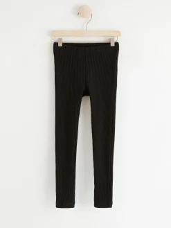 Byxor & Leggings>Lindex Ribbade Leggings Black
