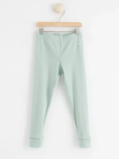 Byxor & Leggings>Lindex Ribbade Leggings Light Dusty Aqua