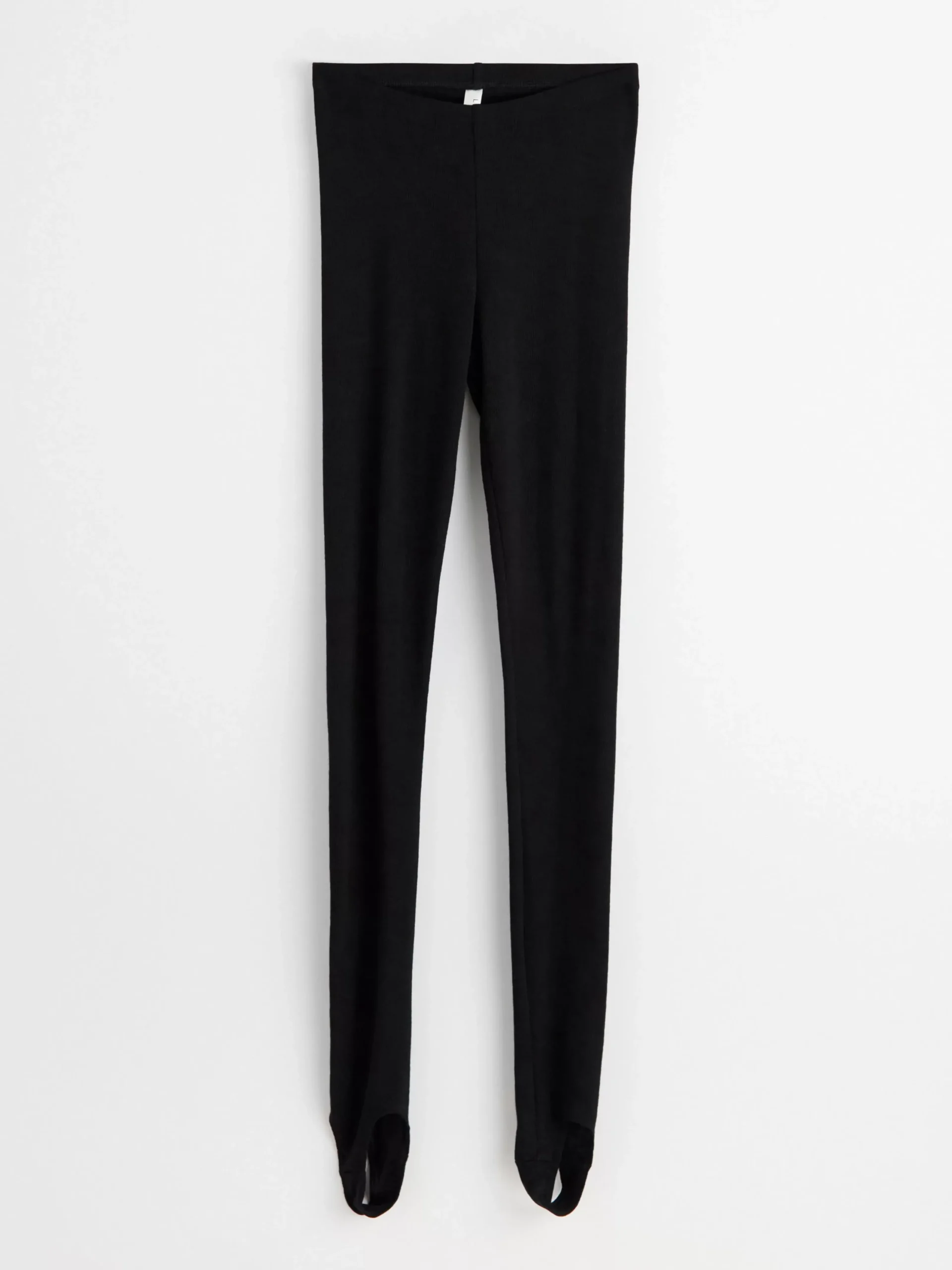 Leggings>Lindex Ribbade Leggings I Merinoull Med Fothalla Black