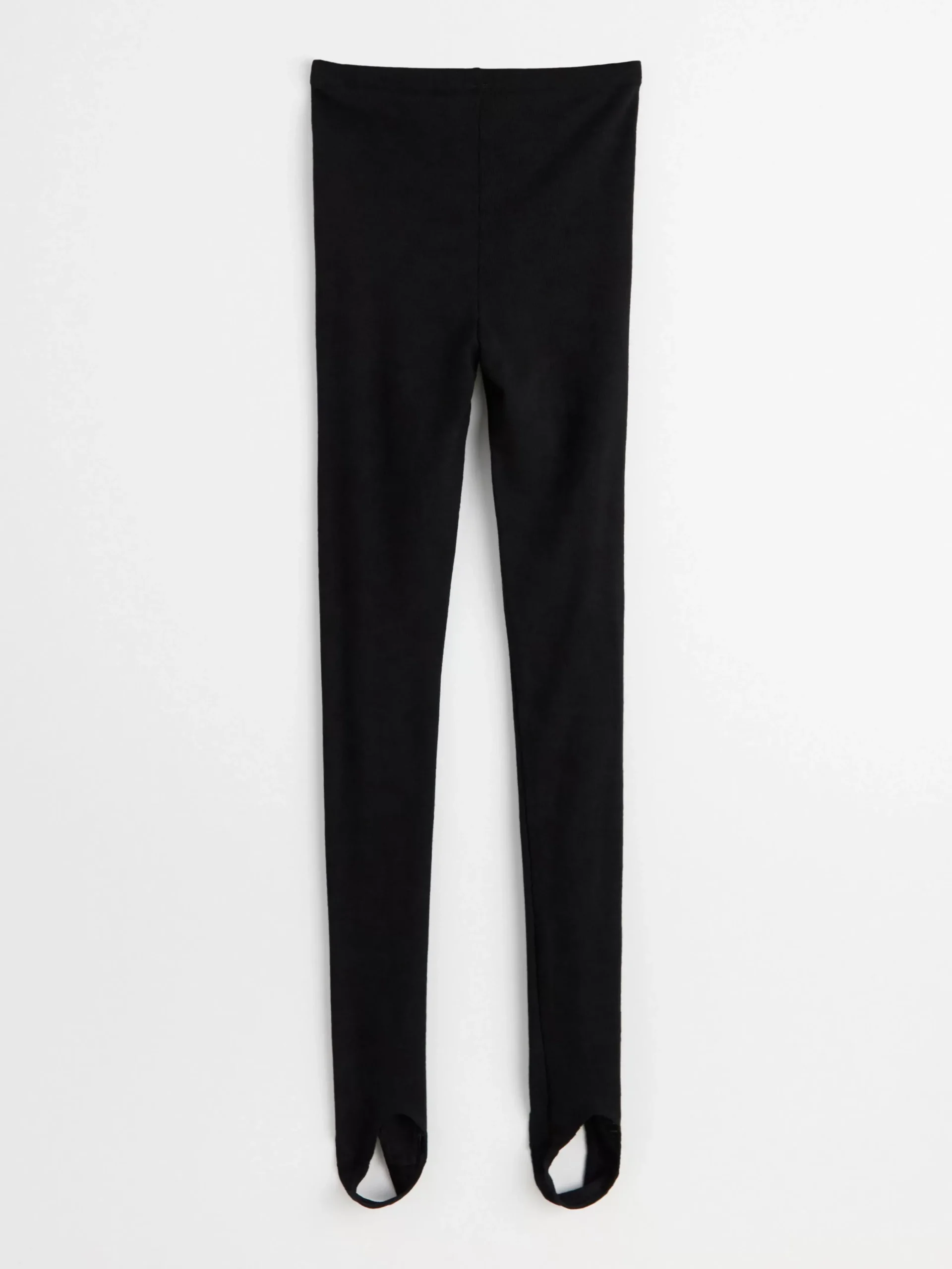 Leggings>Lindex Ribbade Leggings I Merinoull Med Fothalla Black