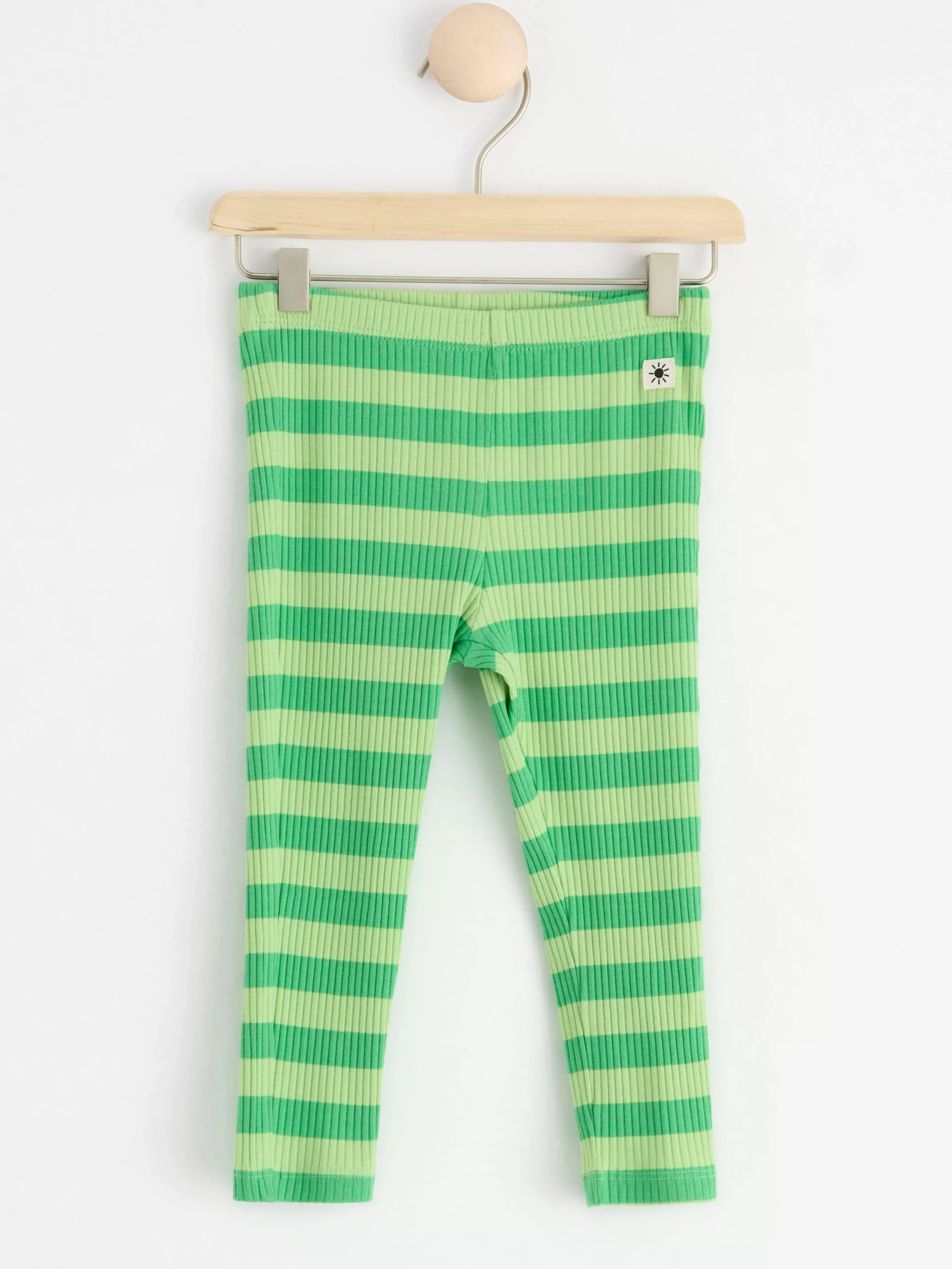 Byxor & Leggings>Lindex Ribbade Leggings Med Rander Green