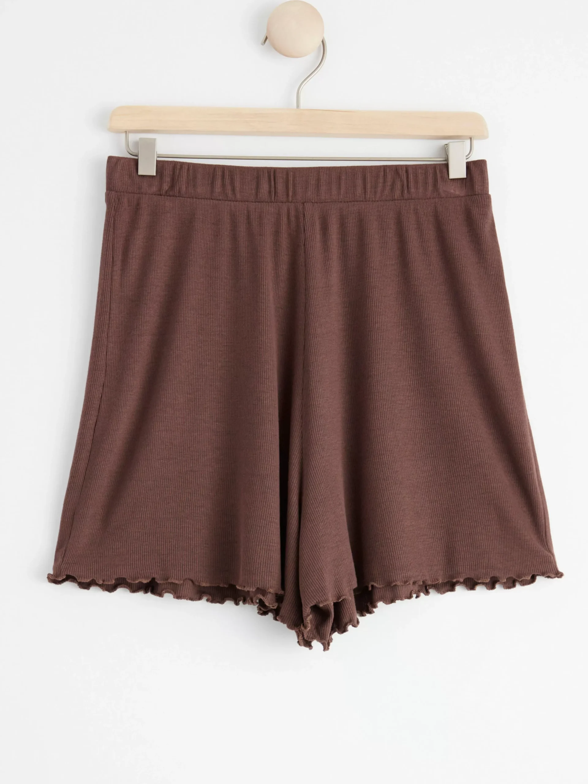 Nattplagg>Lindex Ribbade Pyjamasshorts Dark Dusty Brown