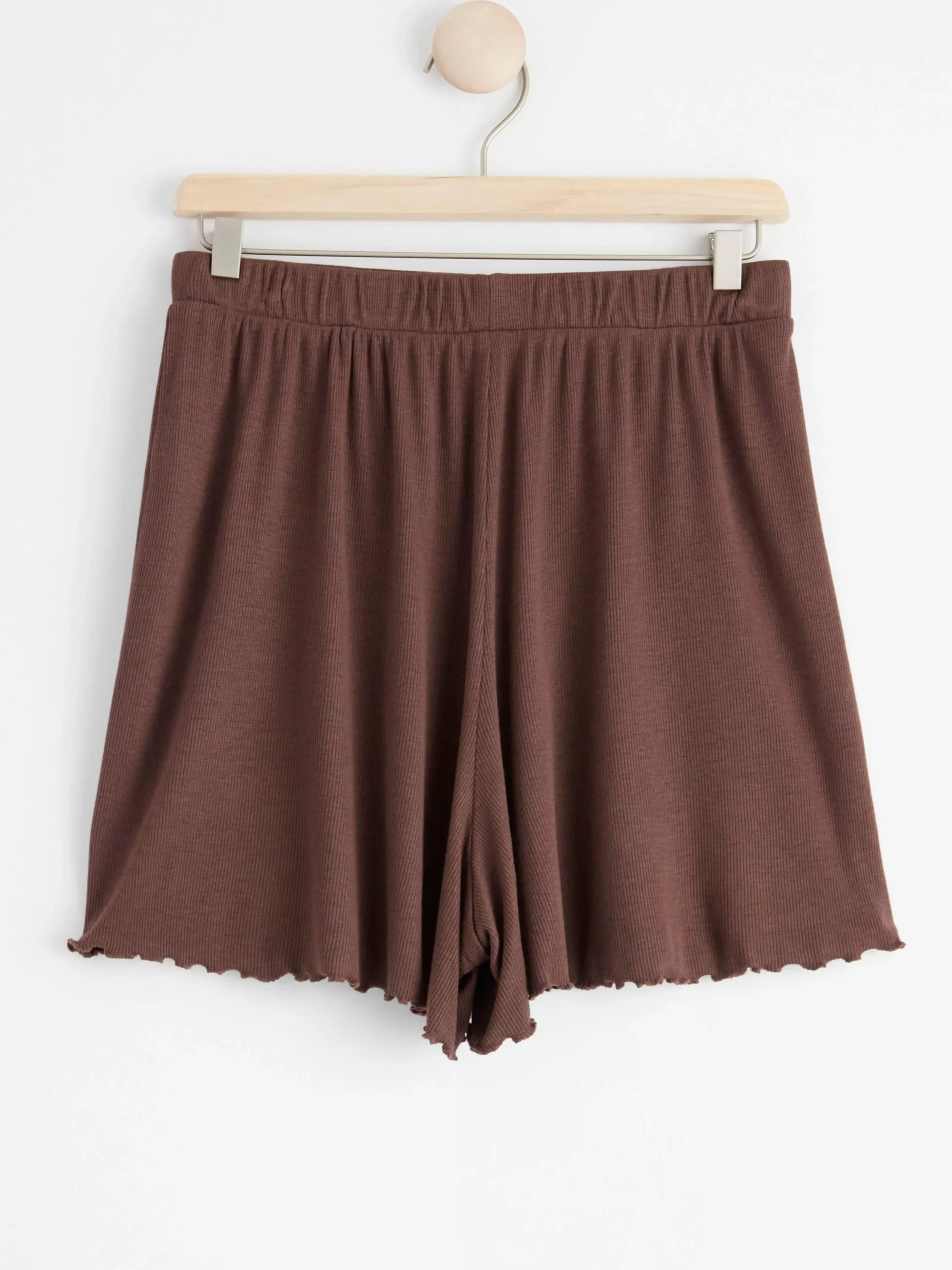 Nattplagg>Lindex Ribbade Pyjamasshorts Dark Dusty Brown