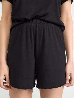 Nattplagg>Lindex Ribbade Pyjamasshorts Black