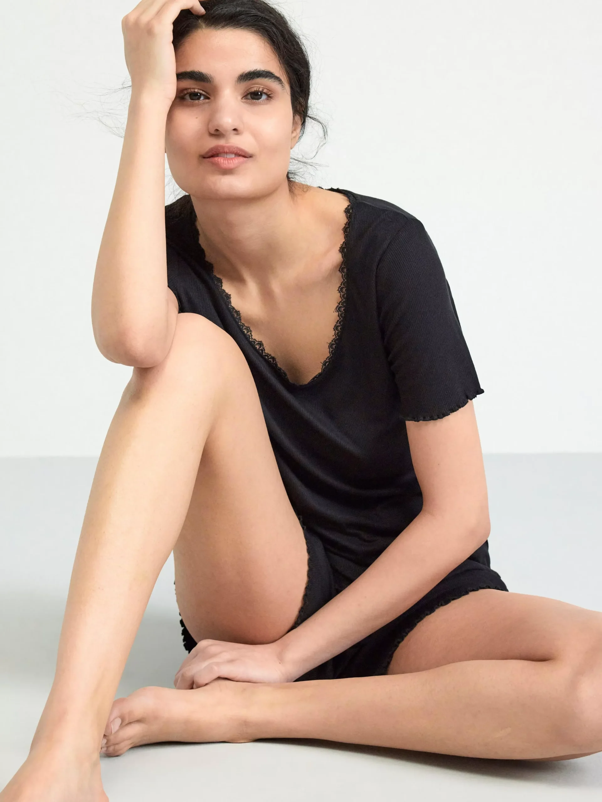 Nattplagg>Lindex Ribbade Pyjamasshorts Black