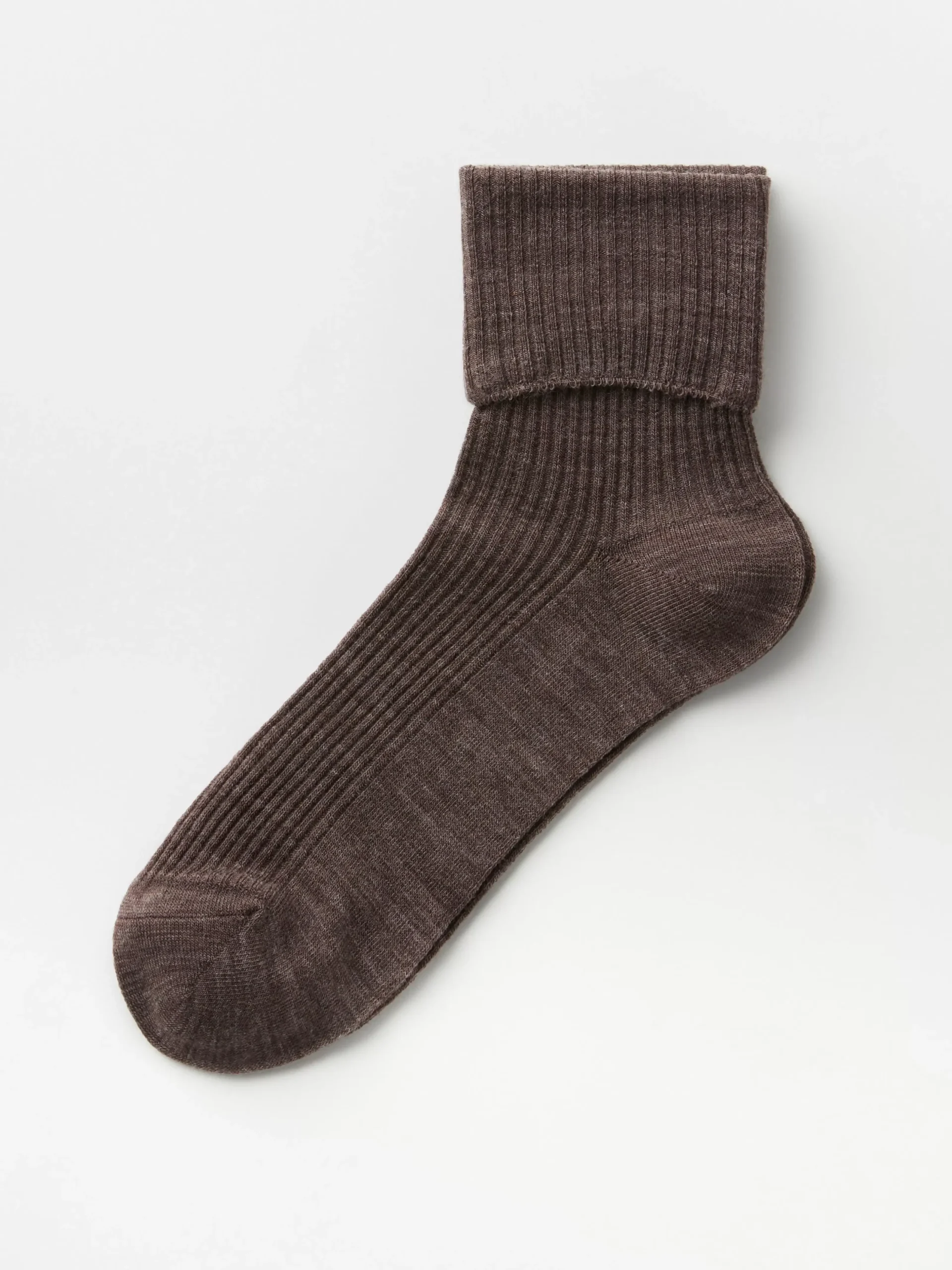 Strumpor>Lindex Ribbade Strumpor I Merinoull Dusty Brown Melange