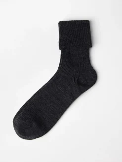 Strumpor>Lindex Ribbade Strumpor I Merinoull Offblack Melange