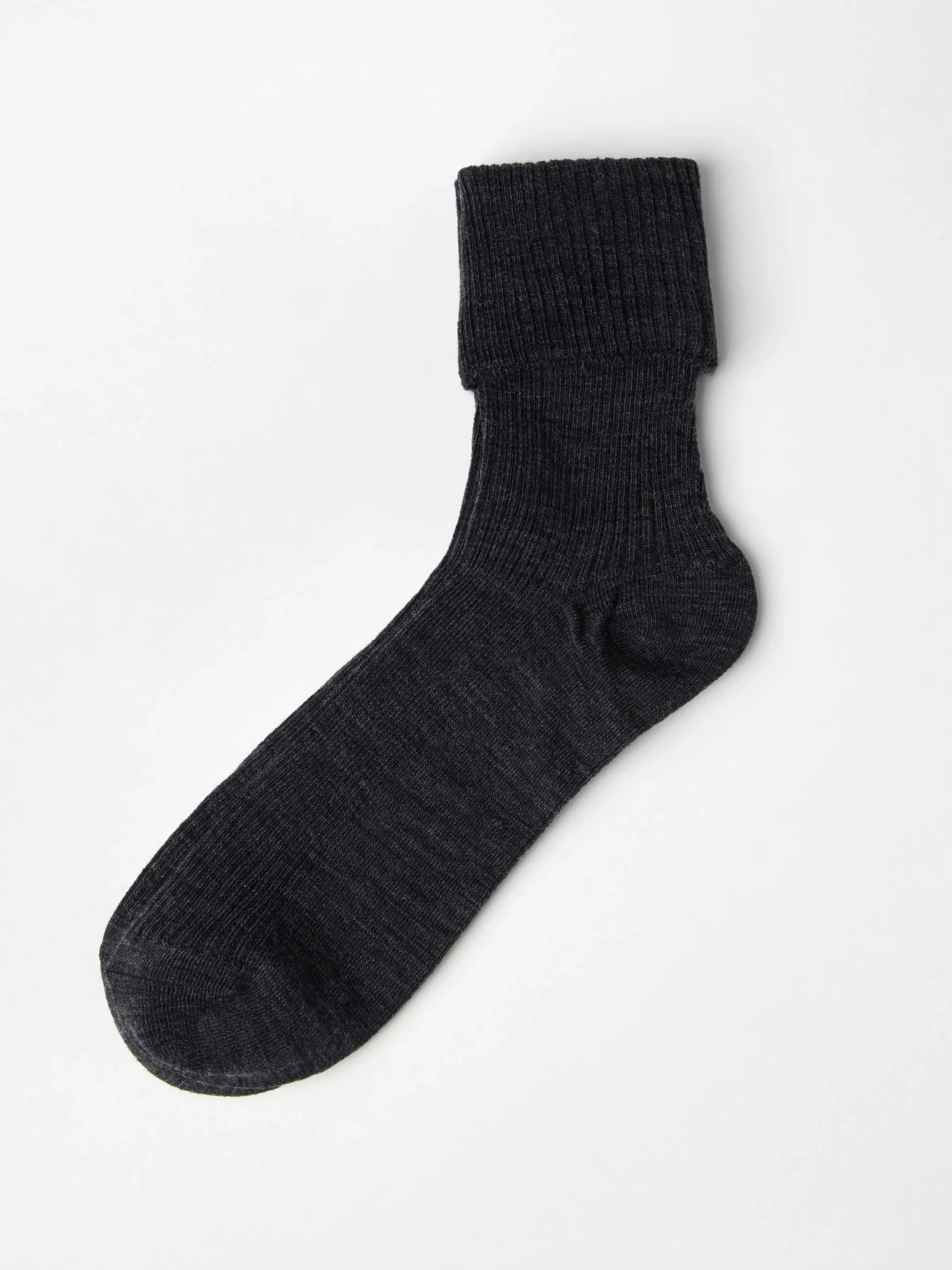 Strumpor>Lindex Ribbade Strumpor I Merinoull Offblack Melange