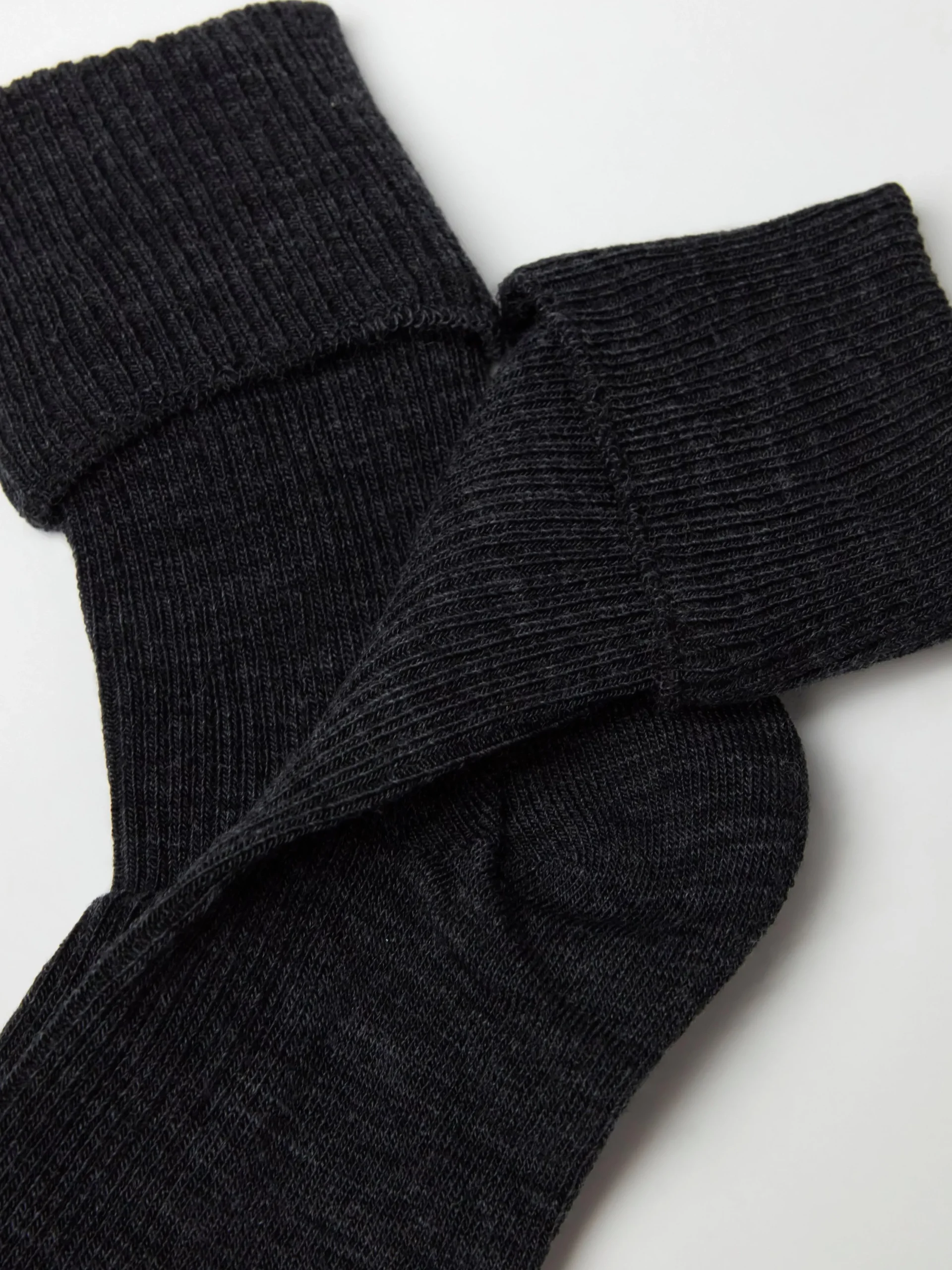 Strumpor>Lindex Ribbade Strumpor I Merinoull Offblack Melange
