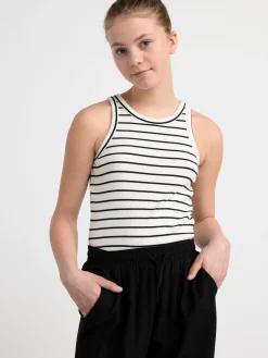 Toppar & T-Shirts>Lindex Ribbat Linne White