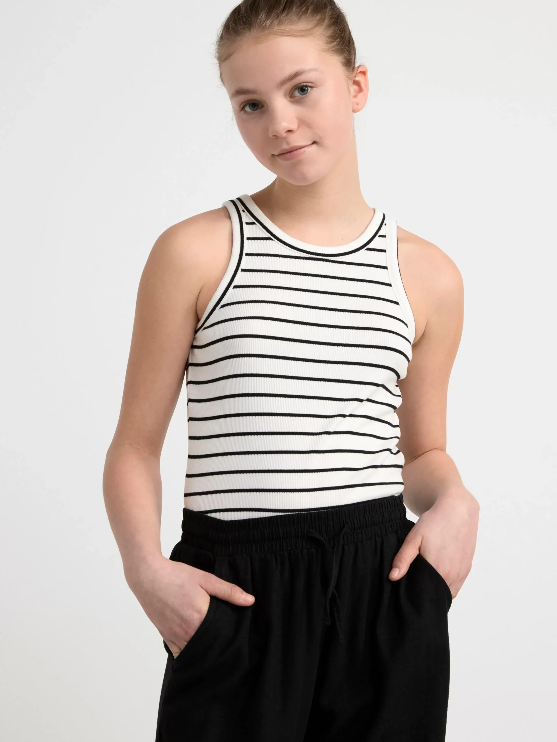 Toppar & T-Shirts>Lindex Ribbat Linne White
