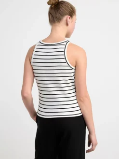 Toppar & T-Shirts>Lindex Ribbat Linne White