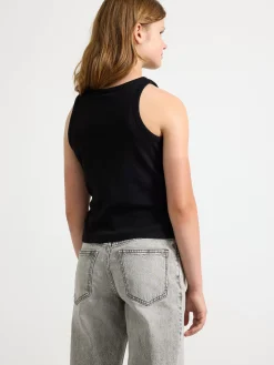 Toppar & T-Shirts>Lindex Ribbat Linne Black