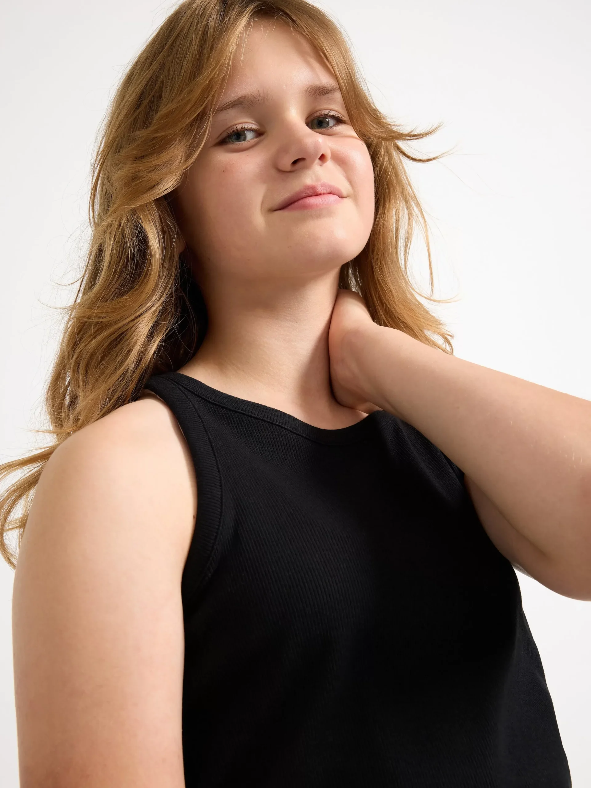 Toppar & T-Shirts>Lindex Ribbat Linne Black