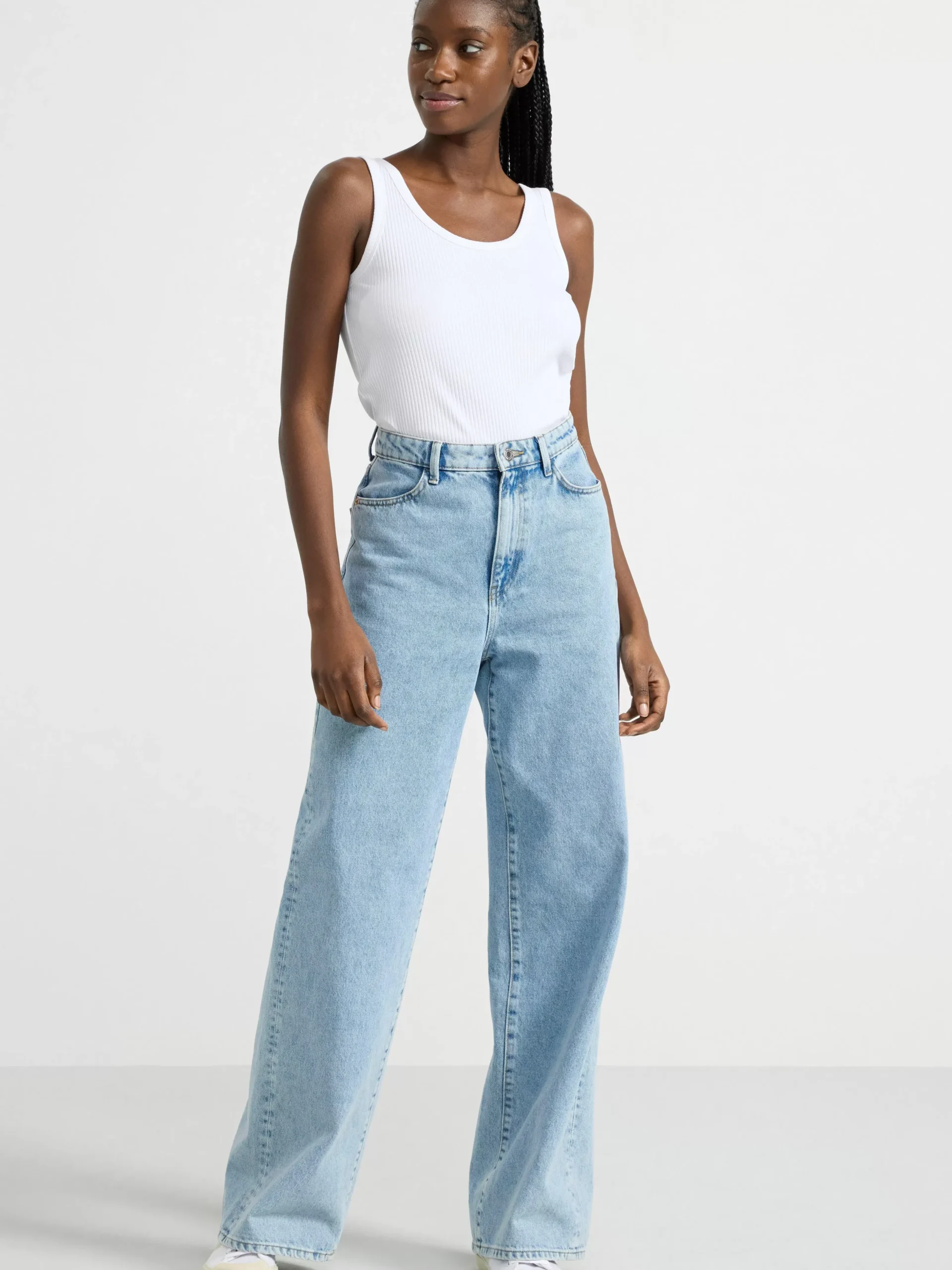 Toppar & T-Shirts>Lindex Ribbat Linne White