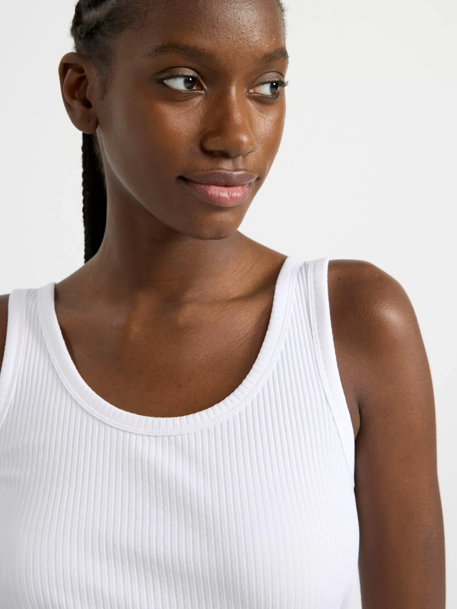 Toppar & T-Shirts>Lindex Ribbat Linne White