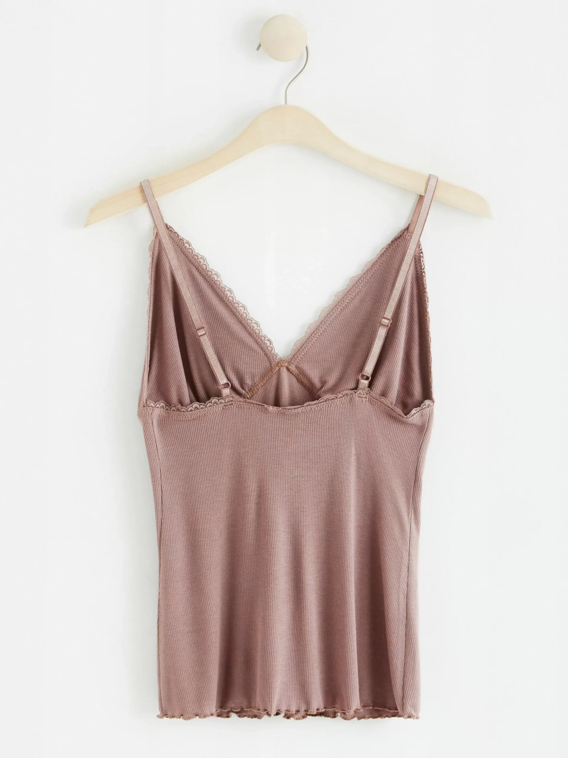 Nattplagg>Lindex Ribbat Linne Dark Dusty Pink