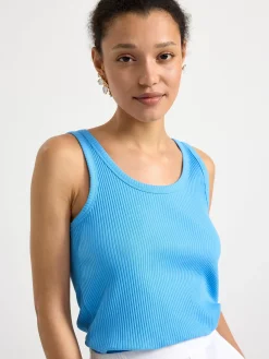 Toppar & T-Shirts>Lindex Ribbat Linne Light Dusty Blue
