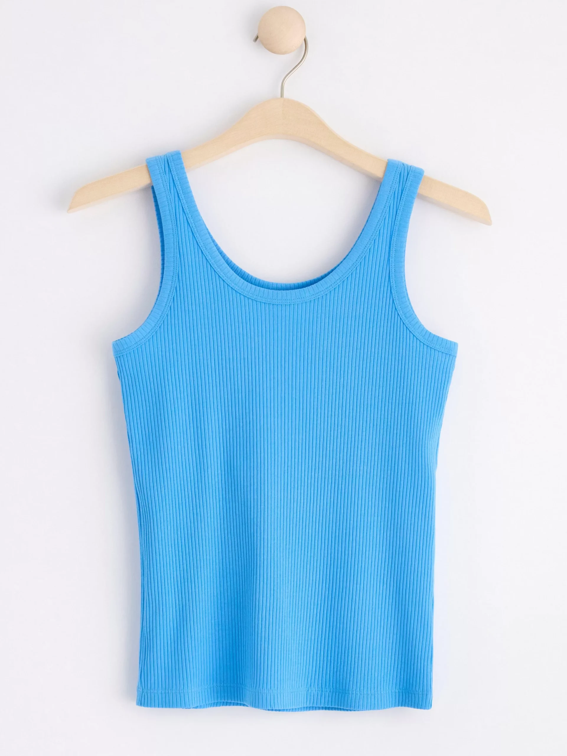 Toppar & T-Shirts>Lindex Ribbat Linne Light Dusty Blue