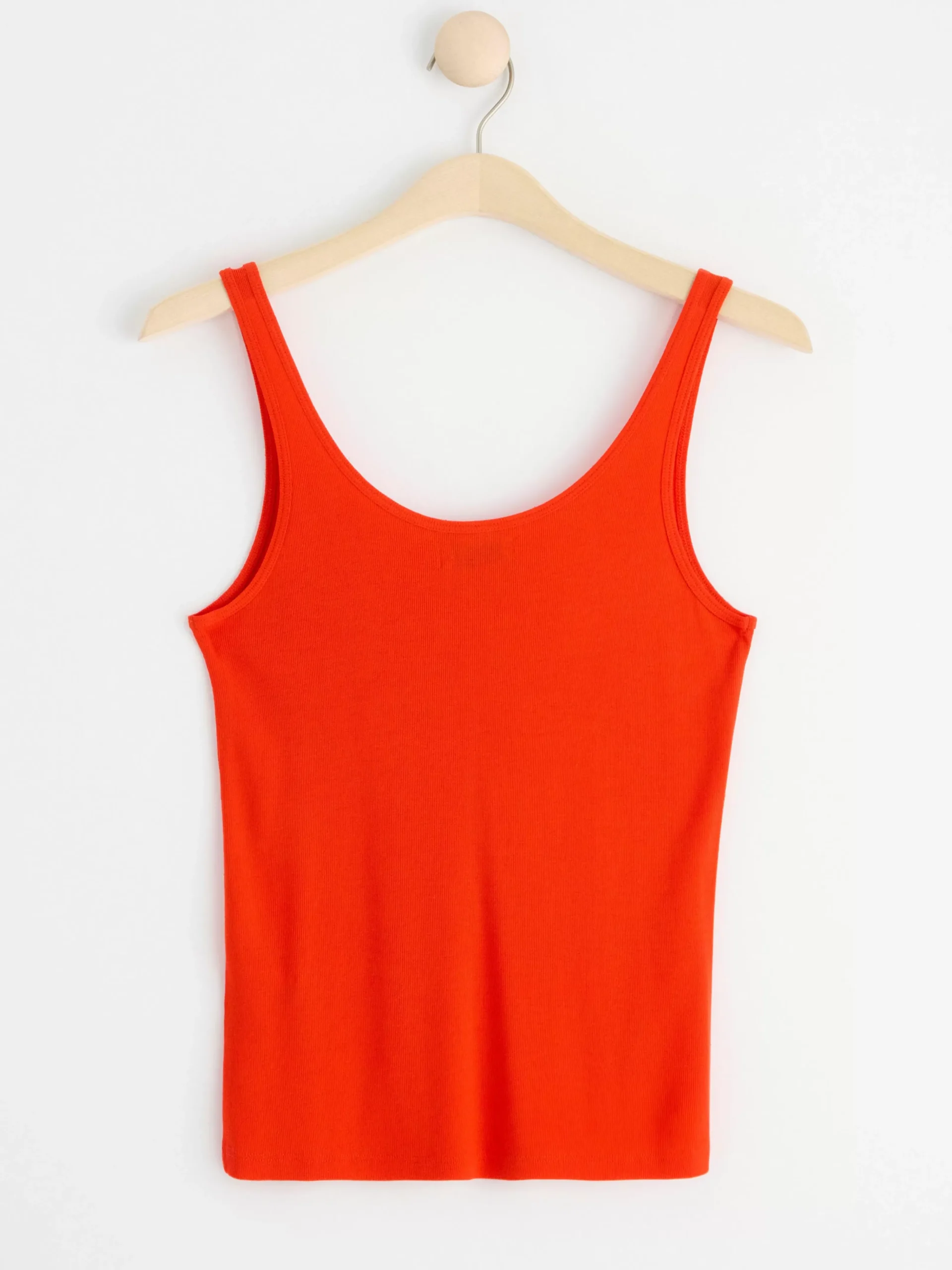 Toppar & T-Shirts>Lindex Ribbat Linne Med Knappsla Red
