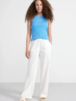 Toppar & T-Shirts>Lindex Ribbat Linne Med Strass Light Dusty Blue