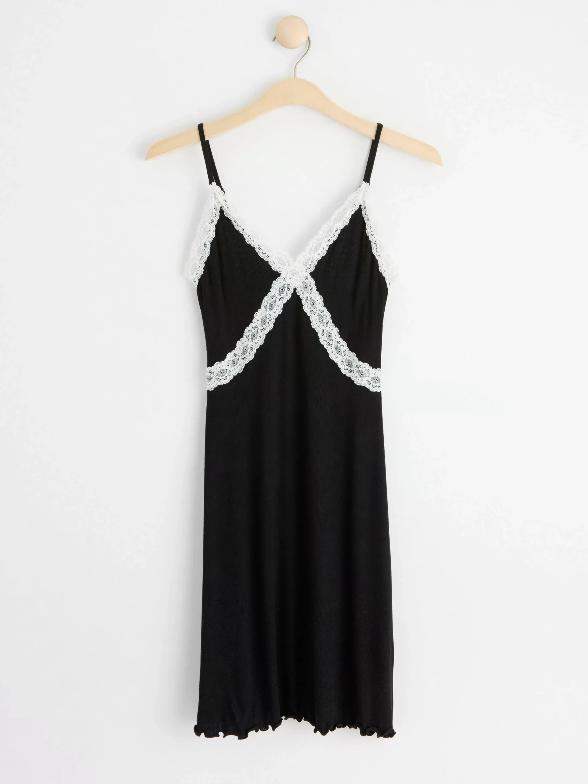 Nattplagg>Lindex Ribbat Nattlinne Black
