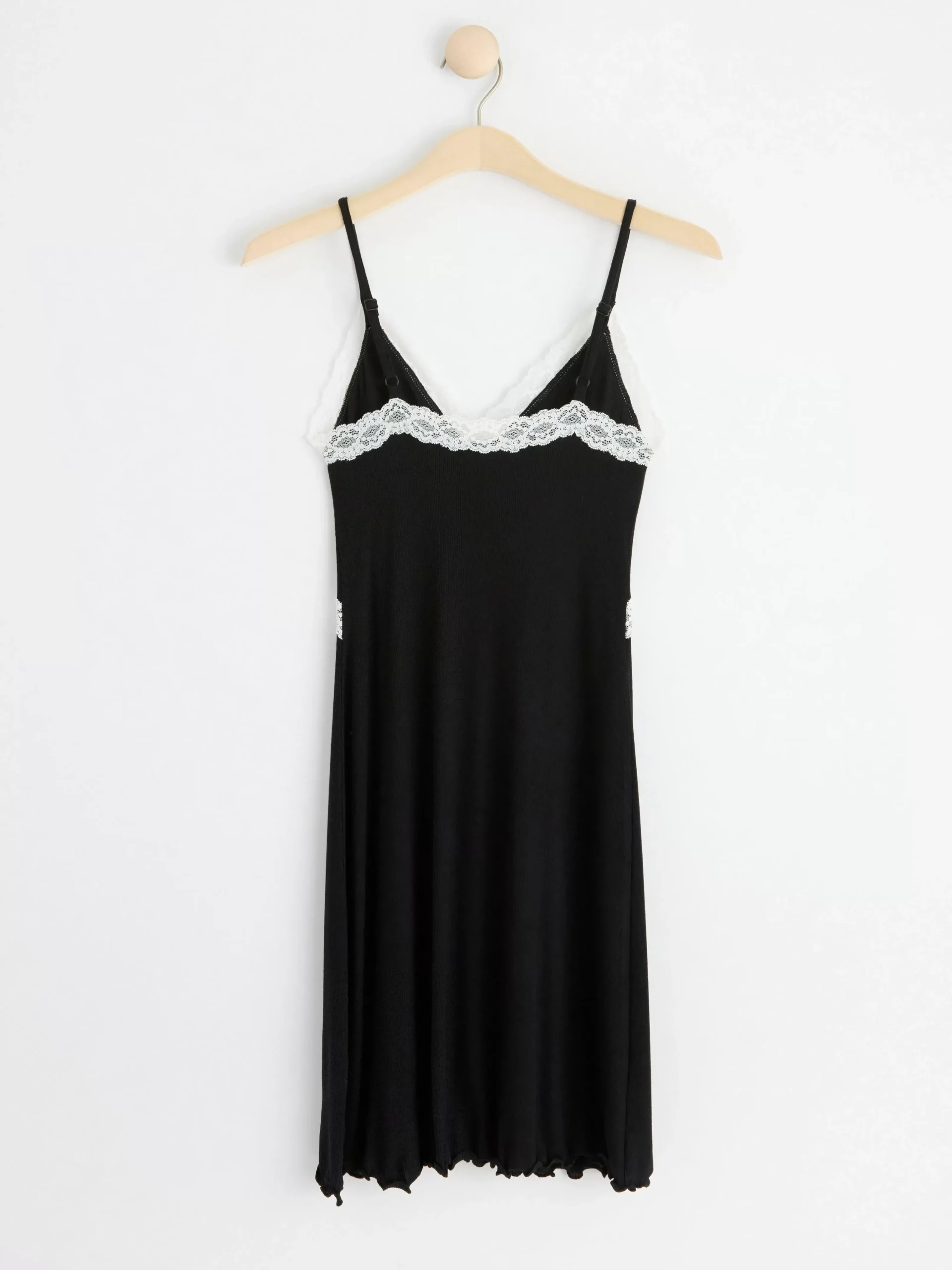 Nattplagg>Lindex Ribbat Nattlinne Black