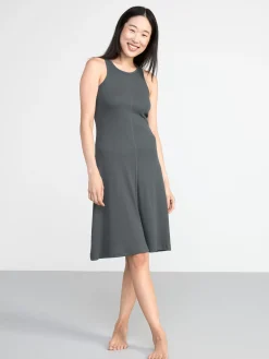 Nattplagg>Lindex Ribbat Nattlinne Dark Grey