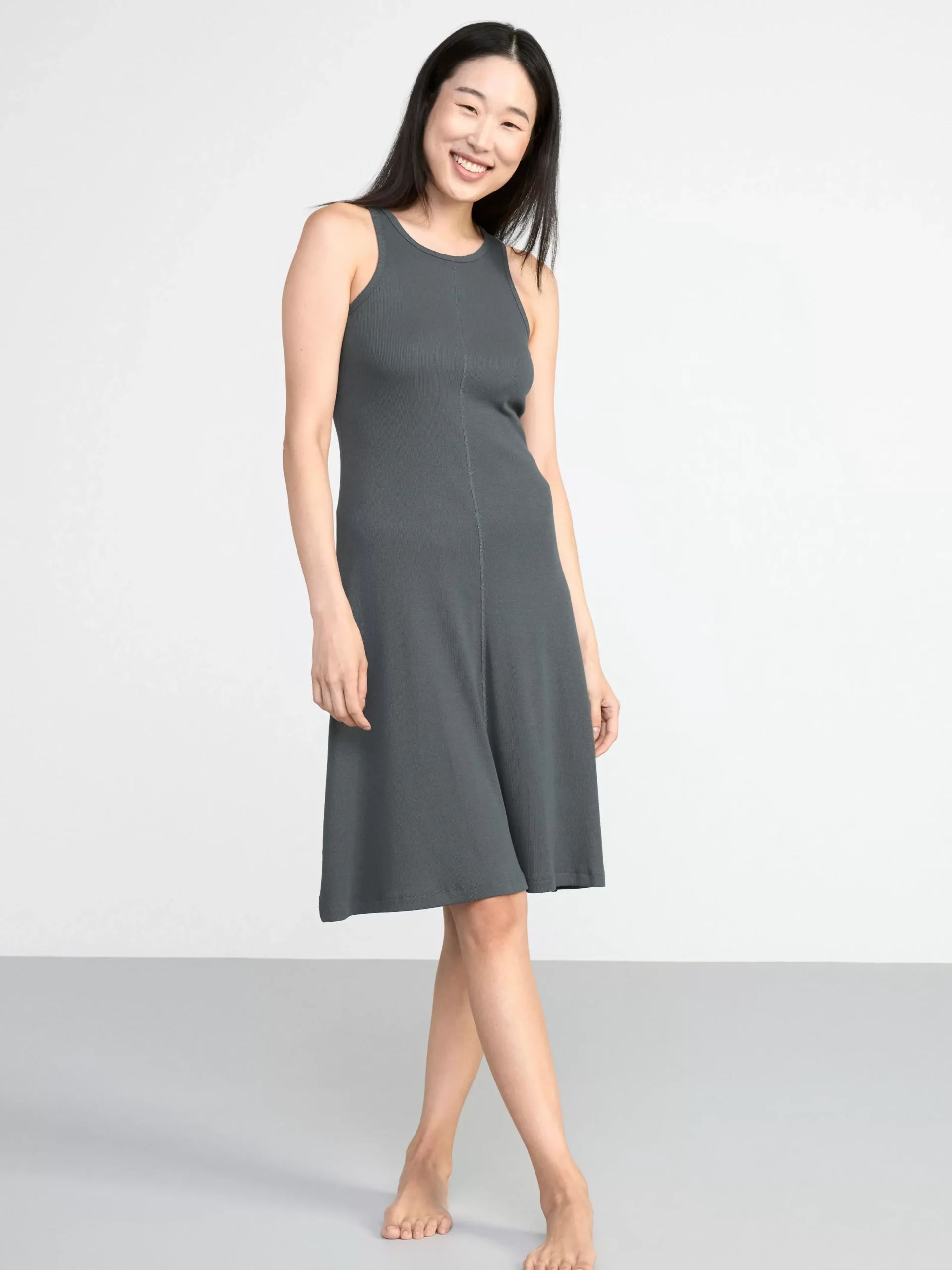 Nattplagg>Lindex Ribbat Nattlinne Dark Grey