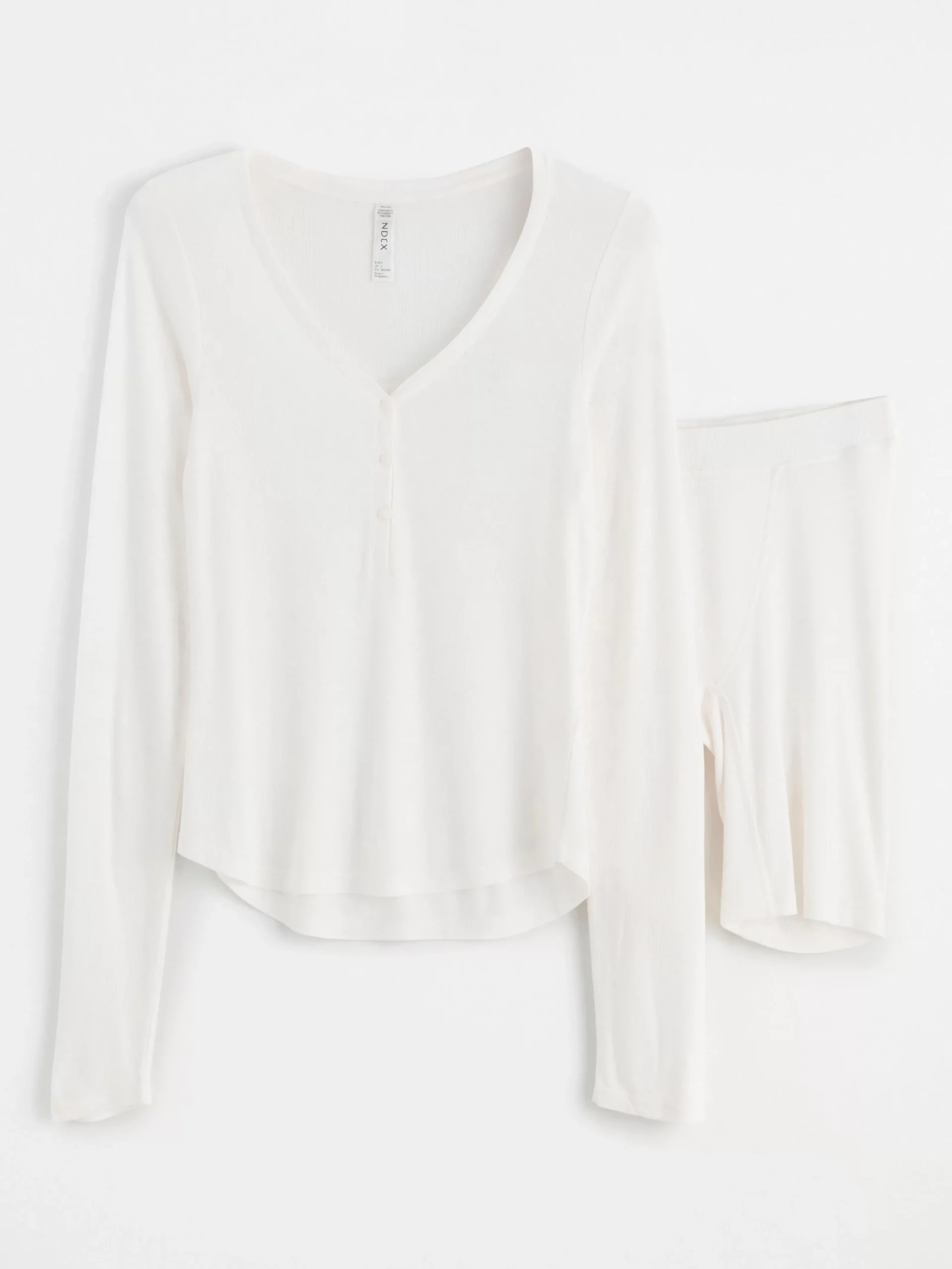 Nattplagg>Lindex Ribbat Pyjamasset Off White