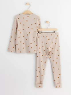 Set>Lindex Ribbat Set Med Langarmad Topp Och Leggings Light Beige