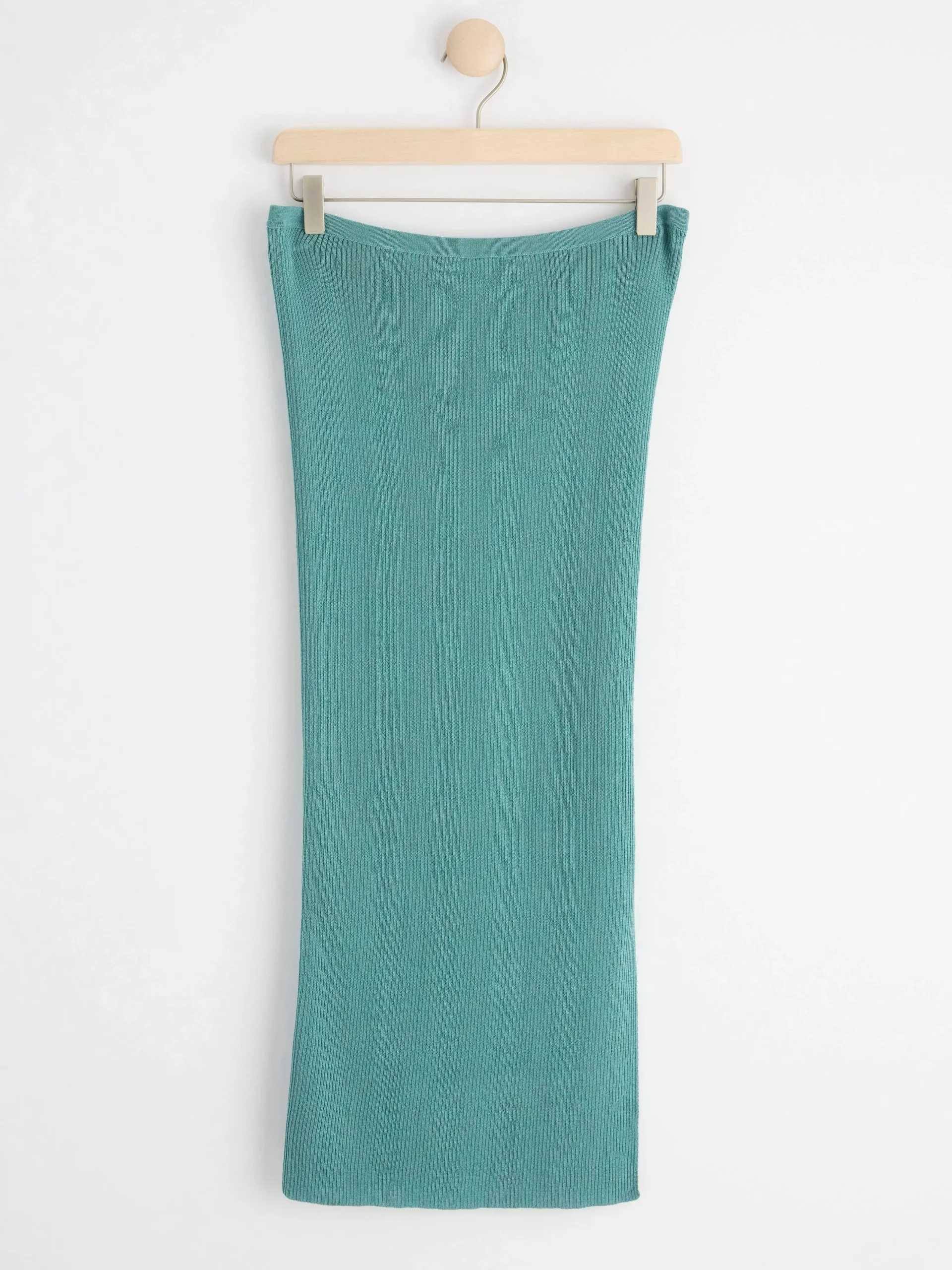 Kjolar>Lindex Ribbstickad Midikjol Turquoise