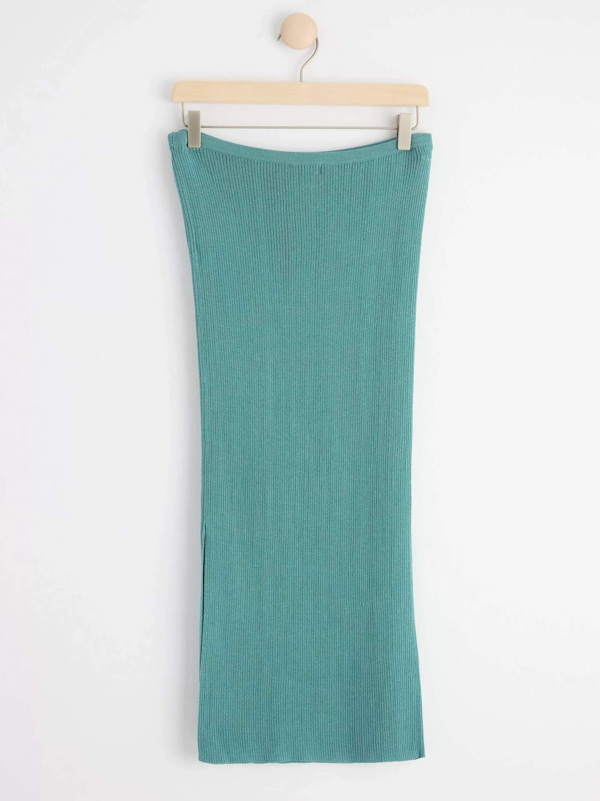 Kjolar>Lindex Ribbstickad Midikjol Turquoise