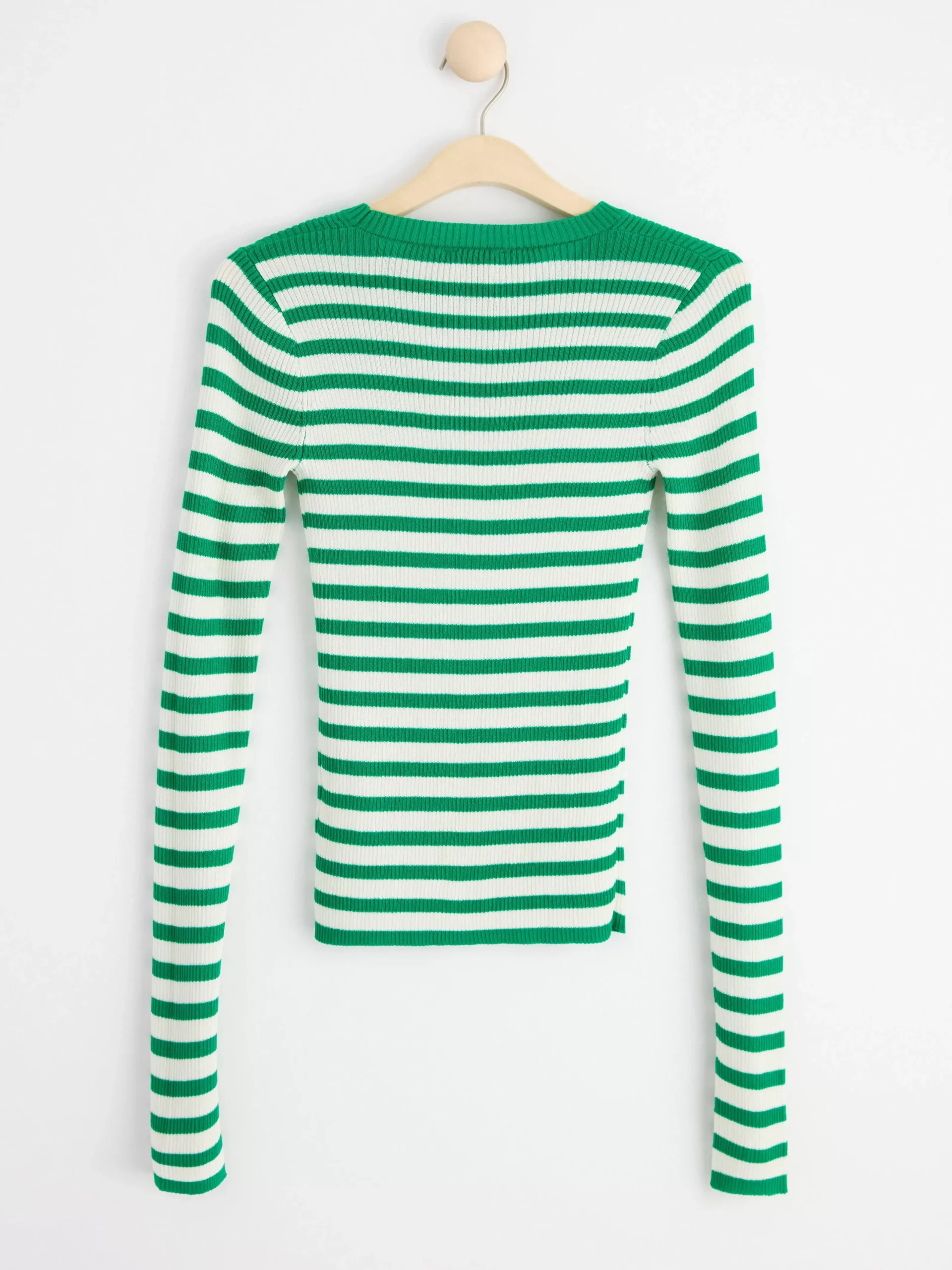 Tröjor & Cardigans>Lindex Ribbstickad Topp Med Lang Arm Green
