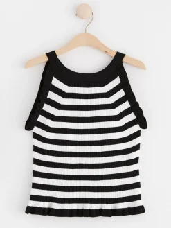 Toppar & T-Shirts>Lindex Ribbstickad Vasttopp Med Volanger Off White