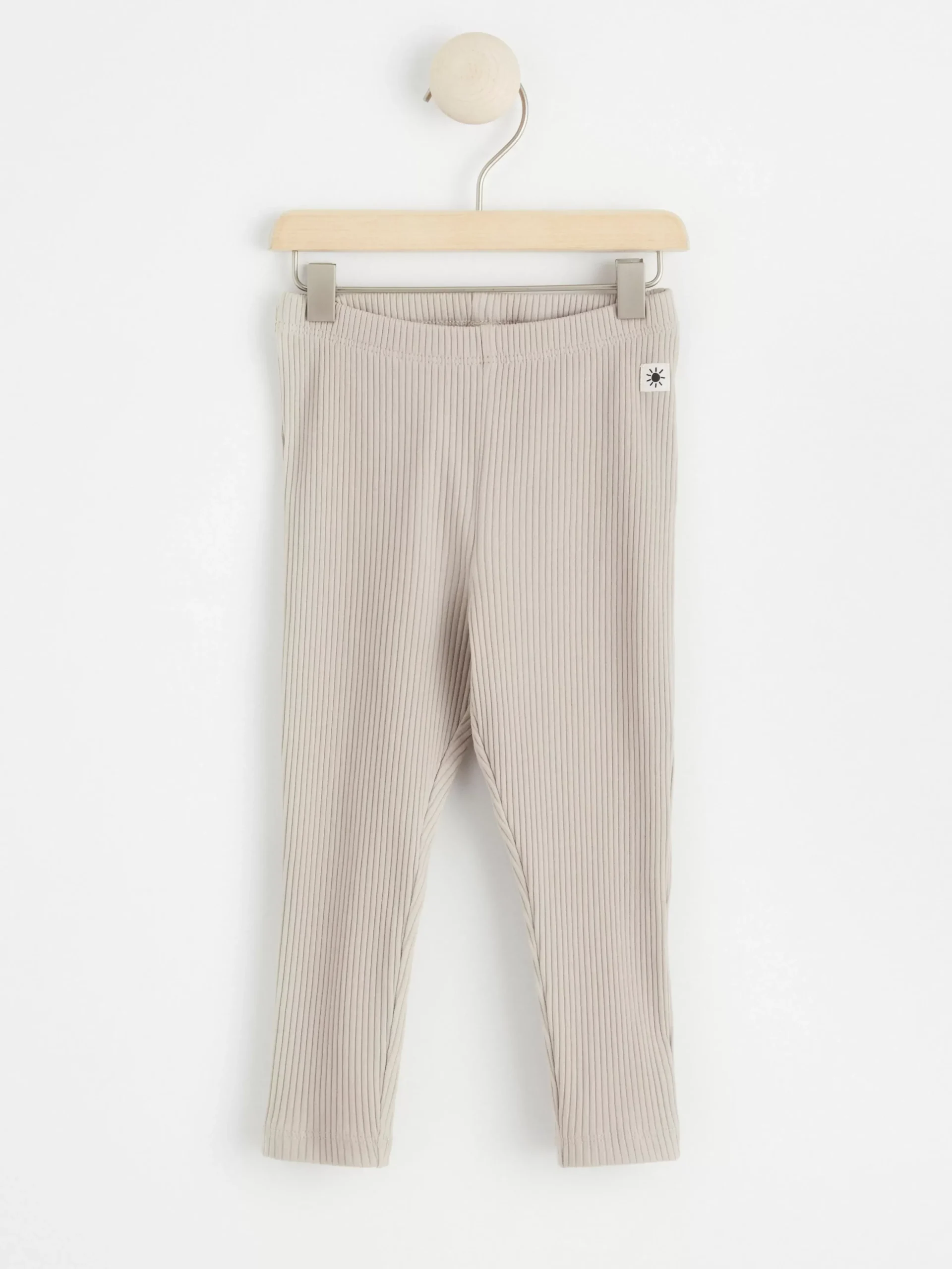 Byxor & Leggings>Lindex Ribbstickade Leggings Light Grey