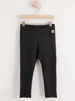Byxor & Leggings>Lindex Ribbstickade Leggings Off Black
