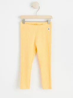 Byxor & Leggings>Lindex Ribbstickade Leggings Light Dusty Yellow