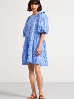 Klänningar>Lindex Rutig Backeboljaklanning Light Blue