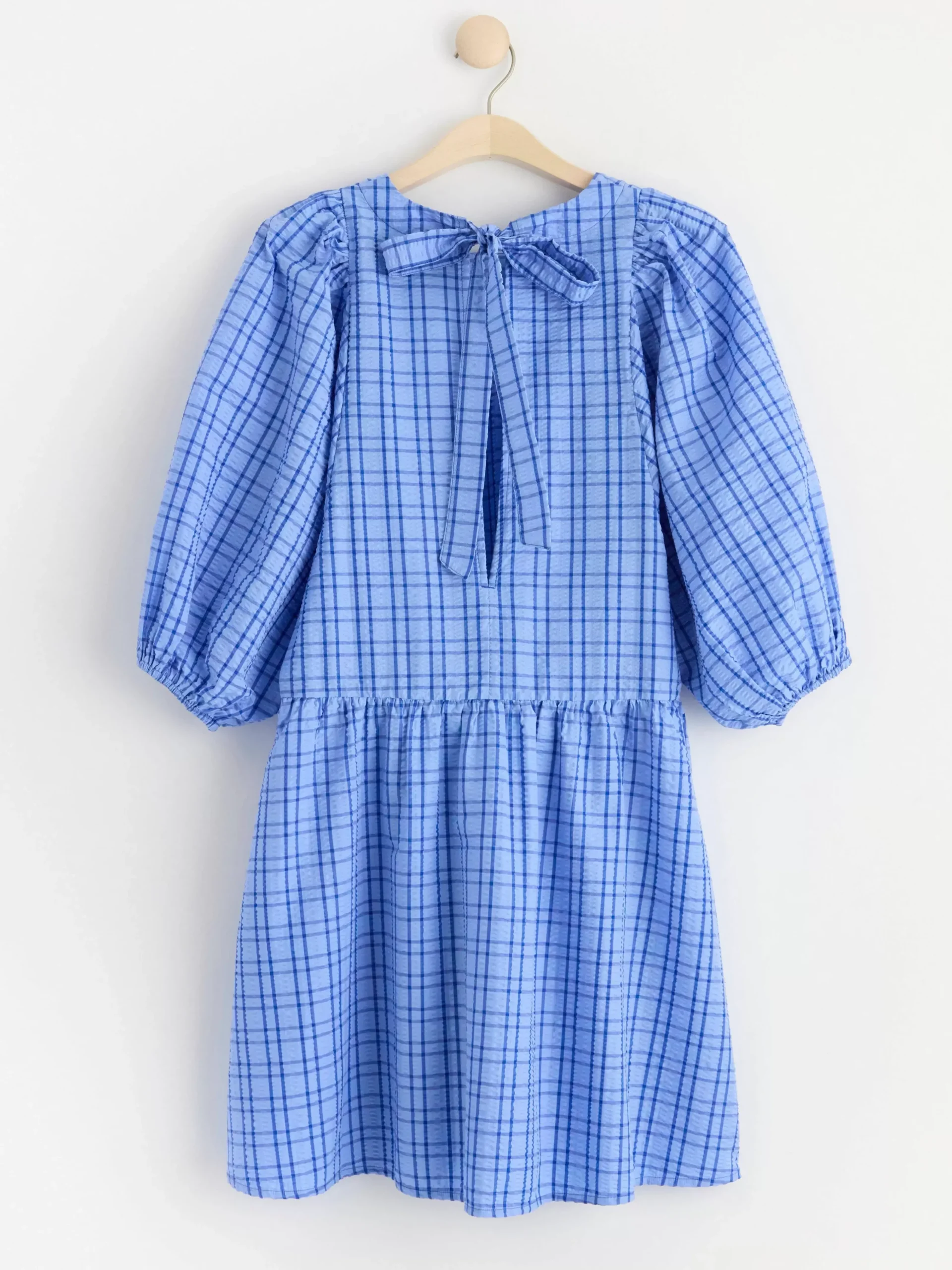 Klänningar>Lindex Rutig Backeboljaklanning Light Blue