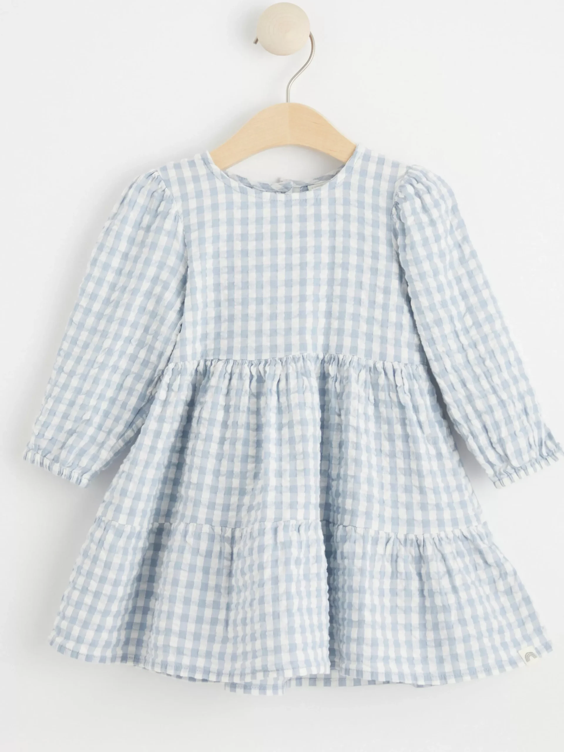 Klänningar>Lindex Rutig Backeboljaklanning Light Dusty Blue